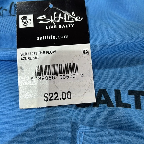 Salt Life Go With The Flow crewneck,100% pre-shrunk cotton,logo pocket logo back - Picture 7 of 9